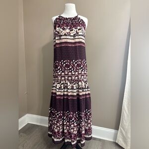 Maison Tara Purple Paisley Printed Sleeveless Maxi Dress Size 6